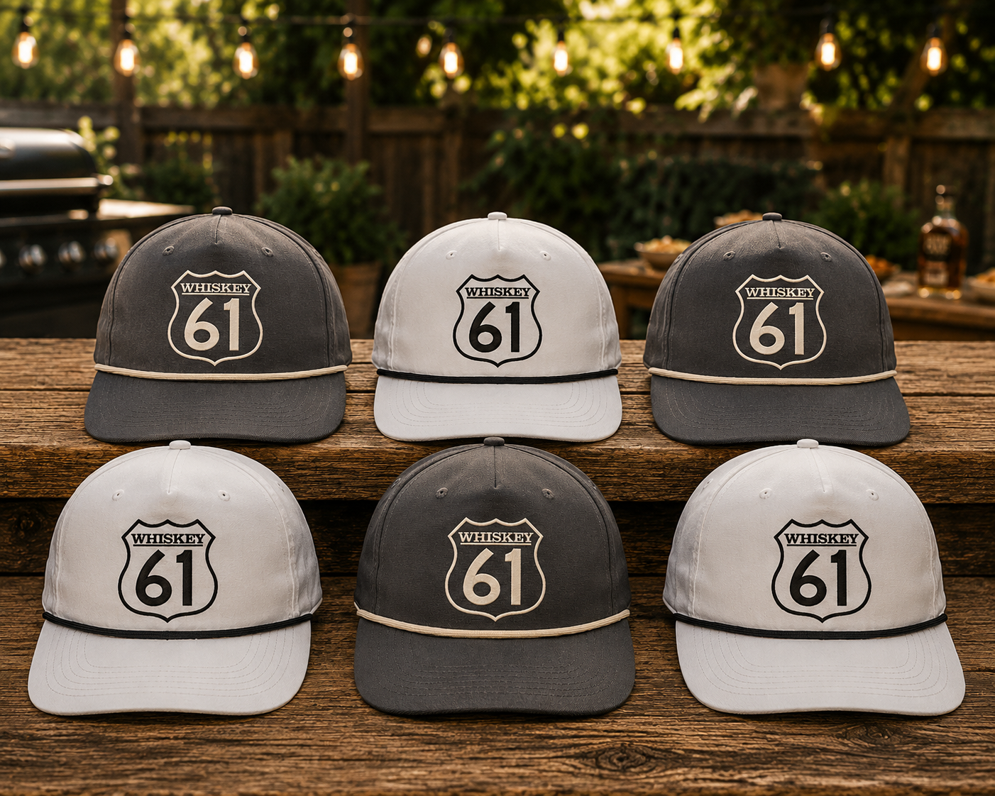 Whiskey 61 Rope Hat – Slate | Premium Snapback Golf & Lifestyle Hat Whiskey 61