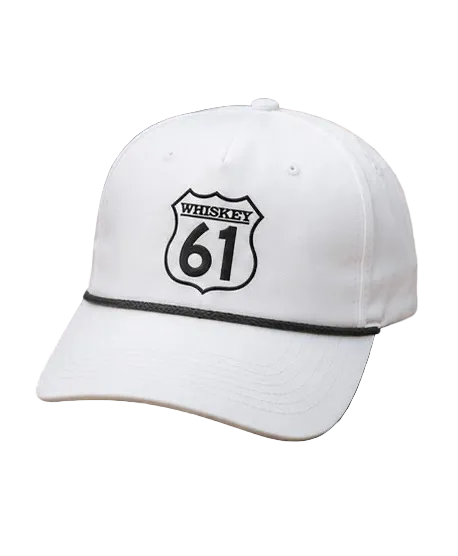Whiskey 61 Rope Hat – White | Premium Snapback Golf & Lifestyle Hat Whiskey 61