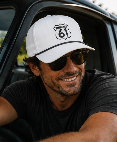 Whiskey 61 Rope Hat – White | Premium Snapback Golf & Lifestyle Hat Whiskey 61